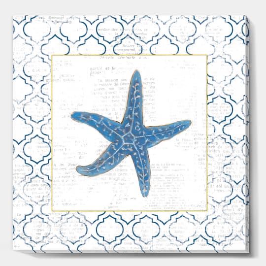 Designart - Navy Starfish with Gold